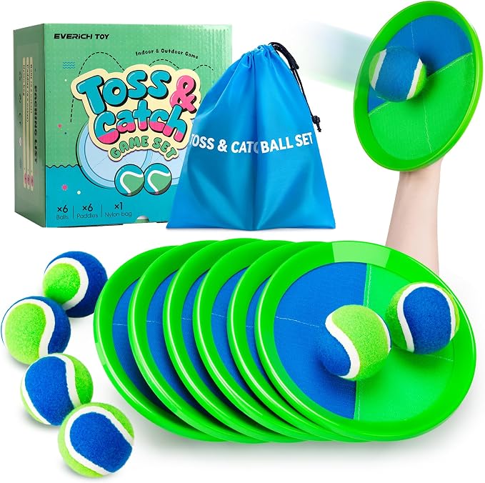 Upgraded Toss and Catch Ball Game Set, Beach Pool Toys Outdoor Games for Kids Toys, Outside Family Lawn Yard Games, for Boys Girls 3 4 5 6 7 8 9 10 11 12 Years Old