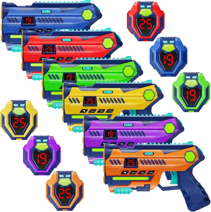 Halo Sport Laser Tag Set of 6 - Gifts for 8 9 10 11 12 13 Year Old Boy Gifts Birthday - Toys for Boys Ages 8-12 Years - Teens Boys Toys Age 8-10 Years Gift - Lazer Tag Guns & Vests (6 Pack)
