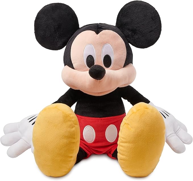 Disney Store Official Mickey Mouse Large Soft Toy for Kids, Cuddly Character with Fuzzy Texture and Embroidered Details, Soft Tail, Plushy Suitable for All Ages