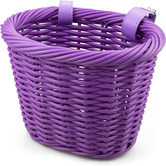 MEGHNA Woven Mini Bike Basket for Kid Bike Handlebar Bike Basket for Girl Boy for Scooter, Multi-Colors