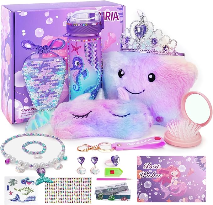 Jenria Mermaid Gift for Girls Toys Age 6-8, Kindergarten Graduation Gifts for Girls, Birthday Gifts for Girls Age 3 4 5 6 7 8 9 10, Girl Toys, Birthday Gifts Set, for Daughter, Niece, Little Girl