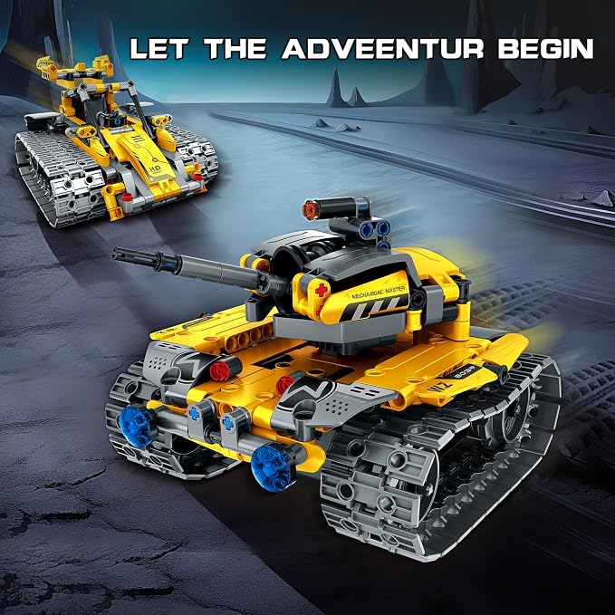 Mibido STEM Robot Building Kit Gift for Boys Ages 8-12 with Remote Control, Technic Coding Robotic Toy for Kids’ Birthday, Buildable 5-in-1 Models with 488 Pieces