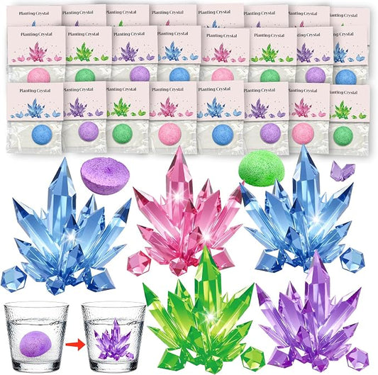 24Pcs Science Kit Crystal Growing Toys Party Favor Supply Gifts for Kids Classroom Goodiebags Gifts