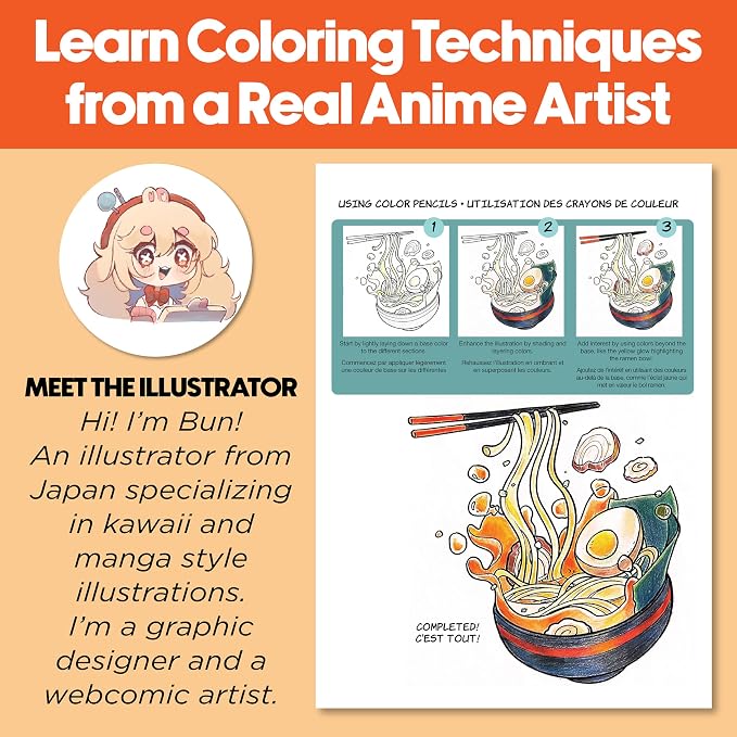 Faber-Castell Anime Drawing Kit: Japanese Adventures Edition | Step-by-Step Instruction Book with 20 Practice Pages, Color Pencil Set & Drawing Supplies for Kids, Summer Craft Supplies (1 Book)