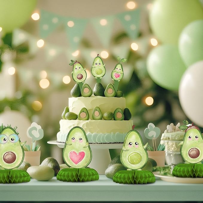 12 Pack Avocado Table Decorations - Avocado Party Decorations for Kids' Birthday and Baby Shower - Avocado Table Toppers