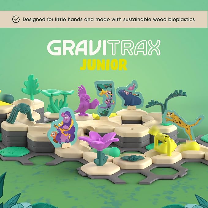 Ravensburger GraviTrax Junior Starter Set - My Jungle - Preschool Marble Run Game - Fun Building Experience - STEM-Friendly, Interactive Learning - MESH Accredited - Kids Age 3 and Older