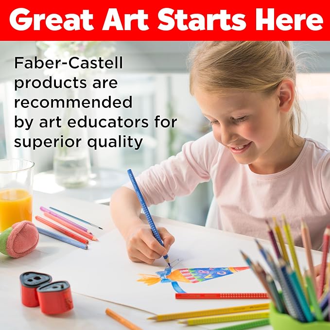 Faber-Castell Grip Watercolor EcoPencils School Pack | 288 Pre-Sharpened Colored Pencils Bulk | Draw, Blend & Watercolor Effects | Kids Art Set, Classroom Supplies with Storage (Ages 5+)
