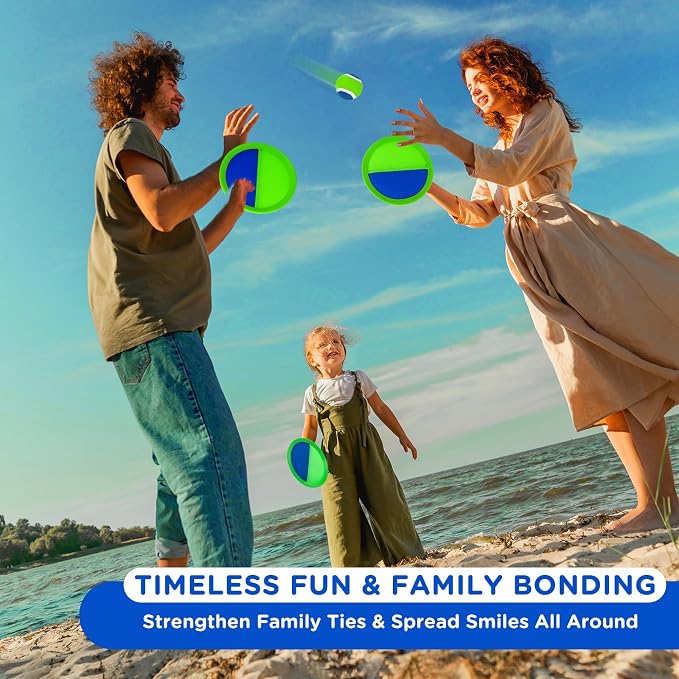 Ayeboovi Toss and Catch Ball Game Outdoor Beach Pool Toys for Kids Games 6 Paddle 3 Balls Pool Beach Lawn Yard Games 3 4 5 6 7 8+ Year Old Toddler Boys Girls Birthday Gift Stocking Stuffers