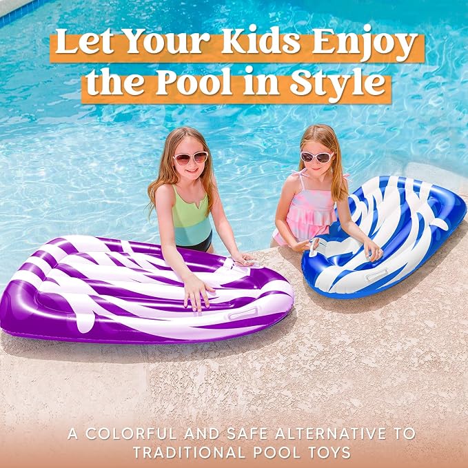 JOYIN 2 Pack Inflatable Body Boards for Water Slides, Swimming Pool Floating Learn to Swim, Summer Water Fun Toy for Kids