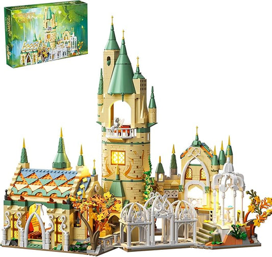 HJPLPXH Magic Medieval Castle Architecture Building Block Sets, Creative Ideals Gifts for Adults (1555PCS)