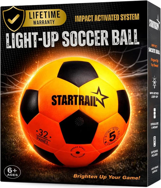 Light Up Soccer Ball, Glow in the Dark Ball NO 5, Soccer Gifts for Boys 8-12, 12-14 Year Old, Kids & Teens Gift Ideas, Sports Toys for Boy & Girl Ages 8 9 10 11 12 13 14 15, Glowing Outdoor Activity