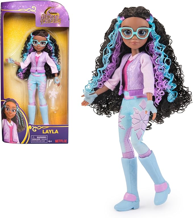 Unicorn Academy, Layla Doll with 5 Accessories, 9.5”, Dolls & Unicorn Toys for Girls Ages 4 and up