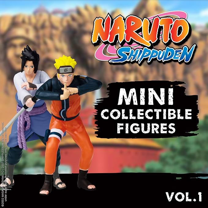 P.M.I. Naruto Shippuden Collectible Mini Figures 6 Pack Deluxe Box | Anime Action Toy Set Featuring Team 7 Ninjas, Akatsuki, Legendary Sannin & Rare Shinobi (Assortment B)