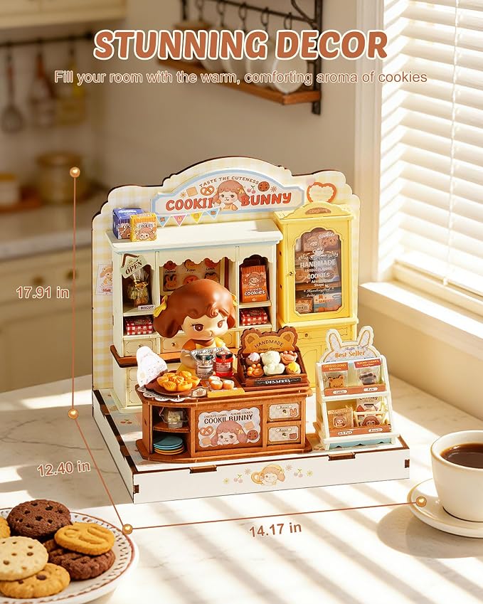 Rolife DIY Miniature House Kit for Adults, Mini Wooden Dollhouse Kit, Tiny House Diorama Building Kits-Birthday Christmas Craft Hobbies Gift for Teens Kids