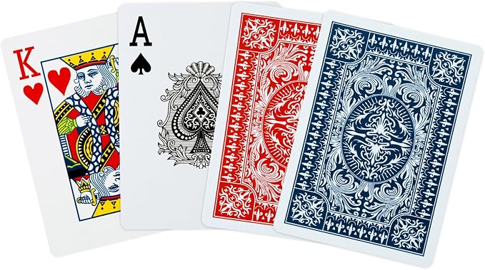 FURWEY Playing Cards 12 Pack,Standard Index,Red and Blue Backs,Large Digital Printing is Easy to Read,Blackjack，Euchre, Canasta Card Game, Poker Cards（Red/Blue）