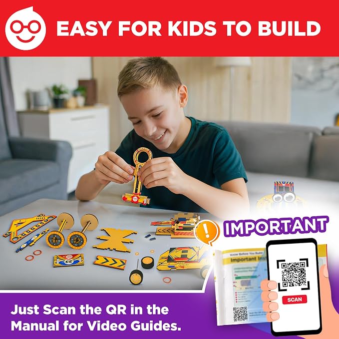 Doctor Jupiter Ultimate Engineering Kit for Kids Ages 8+ | Build Your Own Catapult, Race Car & Scribbling Robot | Birthday Gift Ideas for Boys & Girls 8-9-10-11-12 Year Olds | STEM Kit,Educational Toy