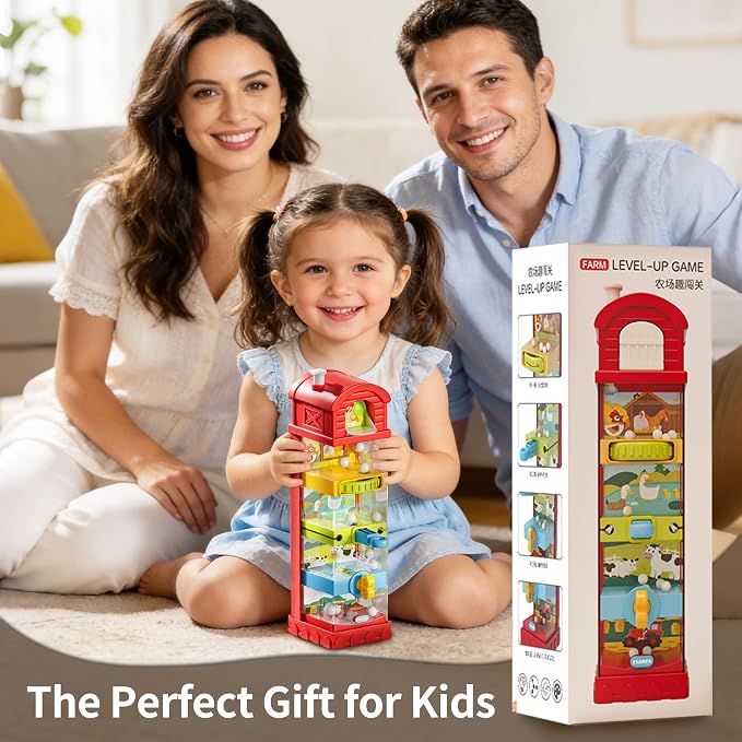 Montessori Toys for 2 Year Old - Farm Egg Maze Adventure Game Toy with 5 Fine Motor Activities, Cause & Effect Travel Toy.