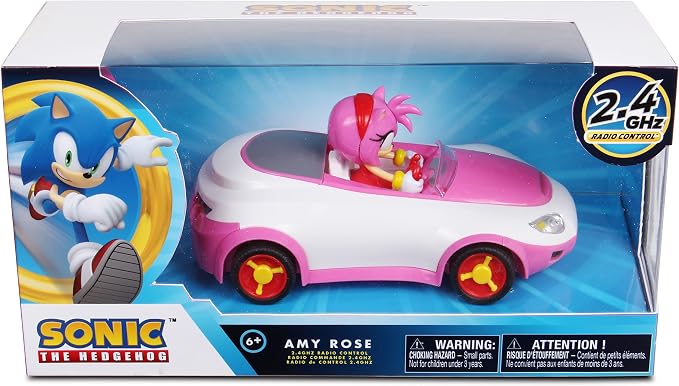 Sonic The Hedgehog Sonic Team Sonic Racing RC: Amy Rose - NKOK (683), 1:28 Scale 2.4GHz Remote Controlled Car, 6.5' Compact Design, Officially Licensed Sega, Battery Powered, Ages 6+