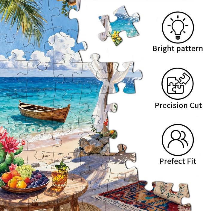 Island Bar Puzzles Flower of Life Puzzles for Adults 1000 Piece, Jigsaw Puzzles for Adults, Adult Challenging Game Toys, Impossible Puzzle, Family Decoration Puzzle
