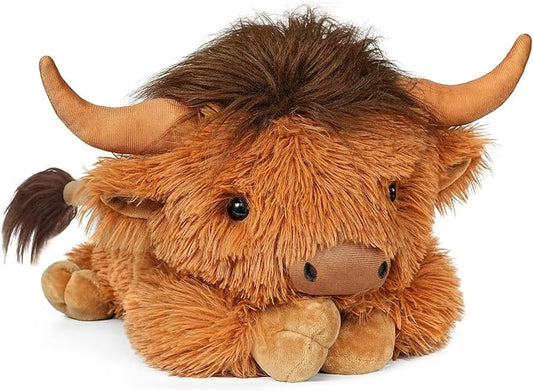 WDXDSOB Weighted Highland Cow Stuffed Animals, 4.2 Lbs Weighted Highland Cow Plush for Kids & Adults, 21.6 Inch Large Cattle Pillow Toy Gift for Christmas Birthday Gift