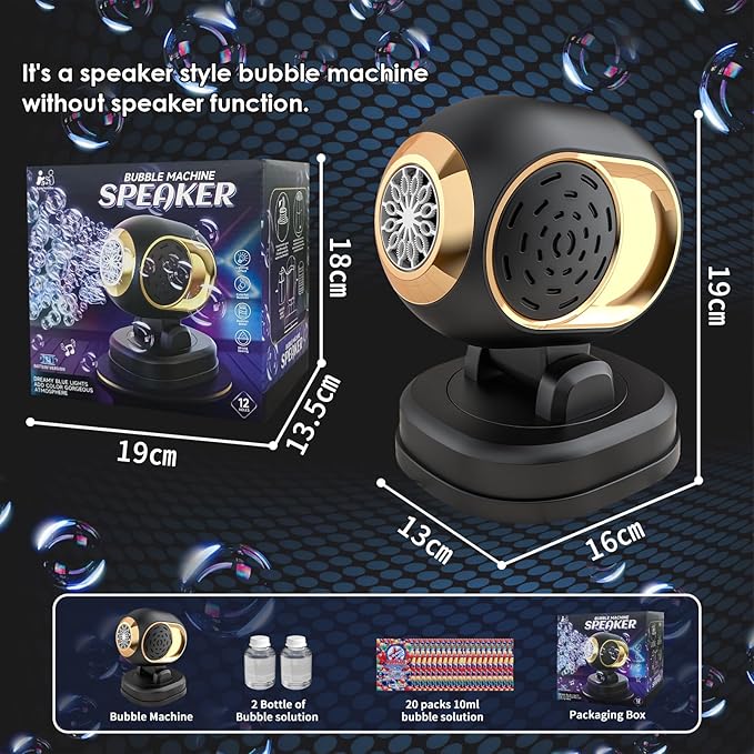 BOMOCO Bubble Machine Battery Operated Durable Bubble Blower Machine Automatic Bubble Machines for Kids Toddlers Parties Wedding Birthday Summer Outdoor Indoor Beach Christmas Favors, Black