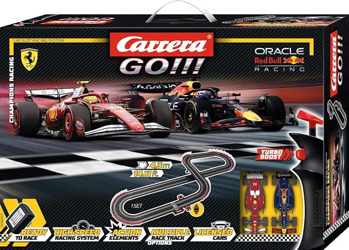 Carrera GO Champion's Racing Electric 1:43 Scale Slot Car Race Track Set