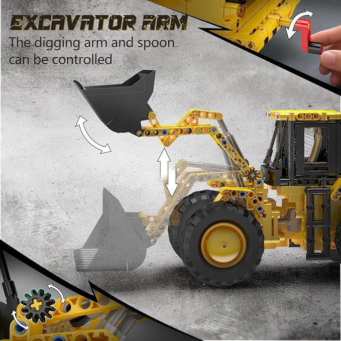 Mould King 17084 Wheel Loader Construction Toy, Buildable Bulldozer Construction Vehicle Building Set, Realistic Loading Shovel for Adult (910 PCS)