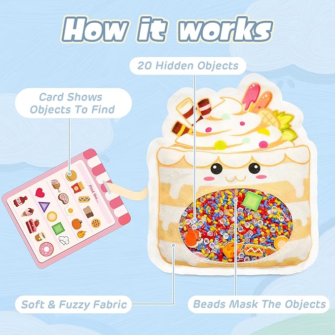 Joyreal Hide and Seek Busy Bag- 3 Pack Seek and Find Hidden Object Game, Sensory Hidden Object Search Problem Solving Travel Game for Kids 3+, Including Alphabet, Food, Fish, Animal