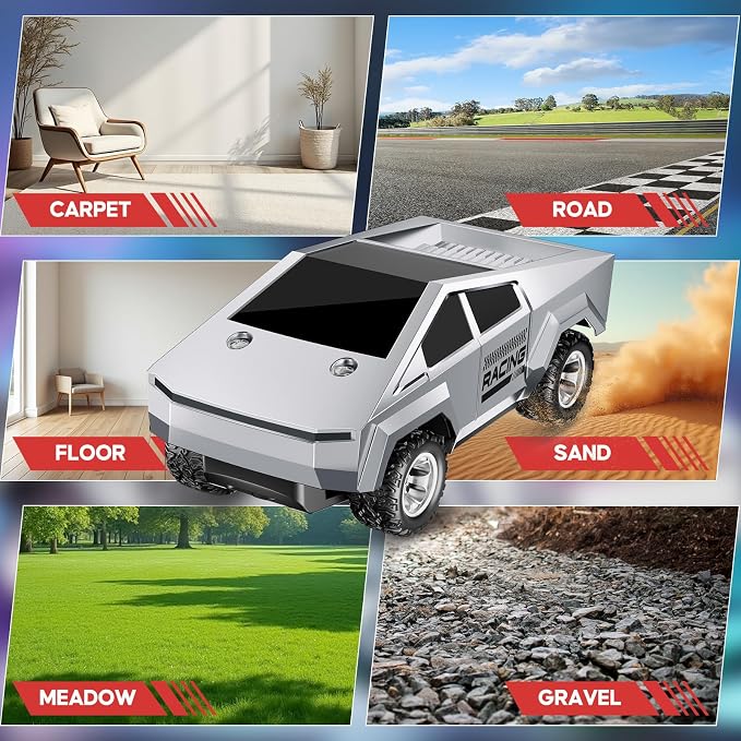1:24 RC Car Toys, All Terrain High Speed 2WD RC Truck with Light and Loadspace, 2.4GHz Off-Road Vehicles Remote Control Car, Electric Vehicle Toys Gift for Boys Girls Age 3+