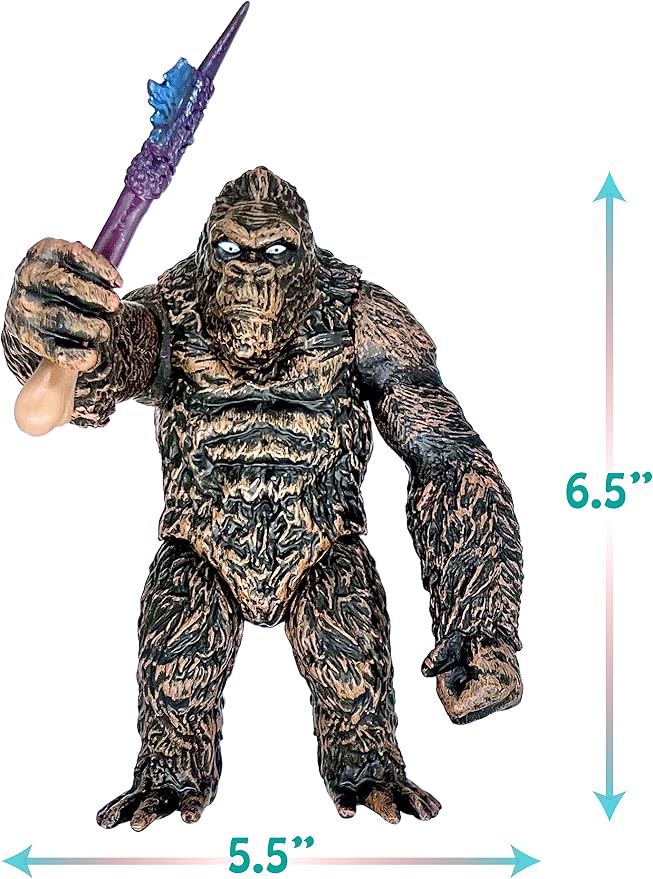 TwCare Set of 2 Legendary Shin Monster Dinosaur vs King Kong Toy Action Figures, Movable Joints Movie Series Soft Vinyl, Travel Bag