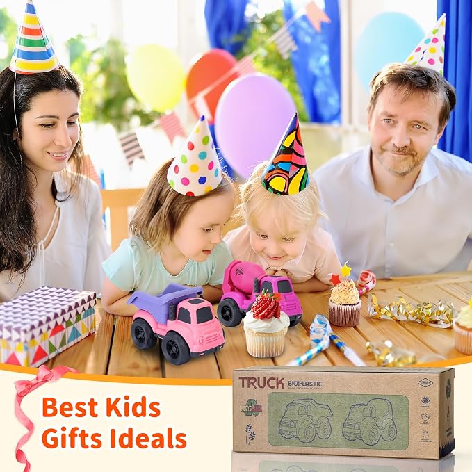Toddler Toys for 2 Year Old Girl, Dump Truck Toys and Mixer Cement, BPA Free, Phthalates Free, PVC, Outdoor Toys for Toddlers 2-3, Ideal Toy Cars for 2 3 4 Year Old Girls Christmas Birthday Gift