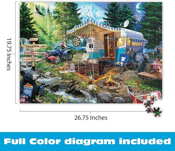 Buffalo Games Jeff Haynie - Mountain Retreat - 1000 Piece Jigsaw Puzzle - Large, Multicolor, Rectangular - Precision-Cut Pieces - Full-Color Poster - Adult Puzzles