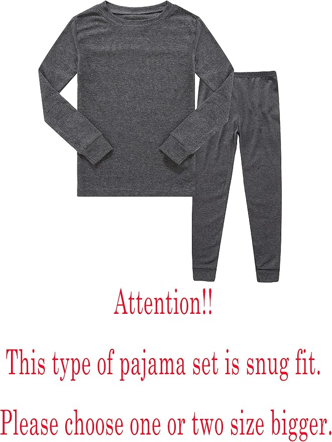 Family Feeling Kids & Toddler Boys Pajamas 2 Piece Pjs Set 100% Cotton Sleepwear