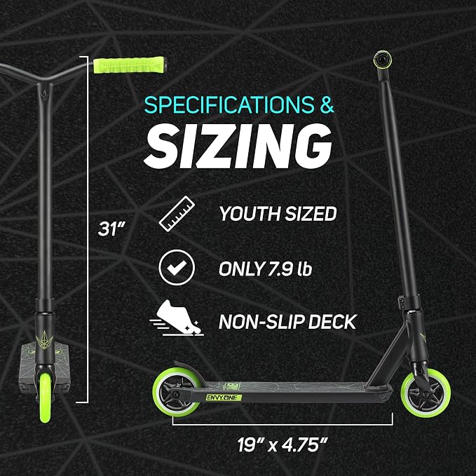 Envy Scooters ONE S3 Stunt Scooter - Trick Scooters for Kids 6-12 Years - Beginner Freestyle Scooter