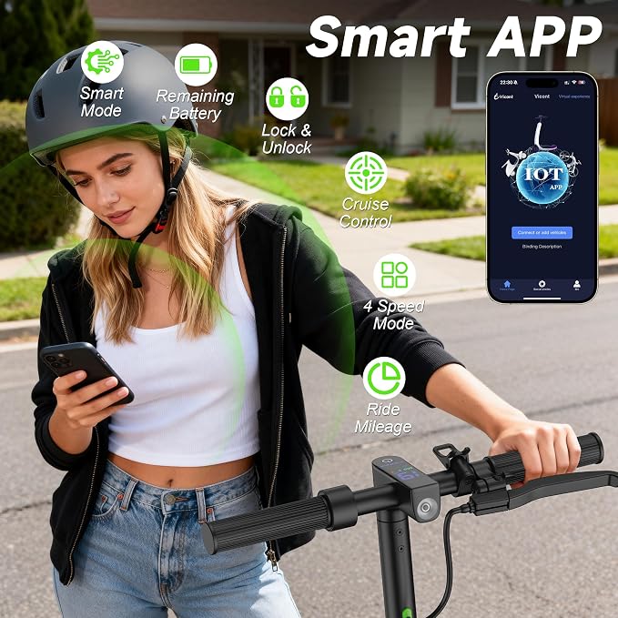 VOLPAM Electric Scooter, 350W/500W/800W/1000W/250W Powerful Motor & 19/22/ 9 MPH Top Speed, 16-28-10 Miles Long Range, Folding E Scooter Choice