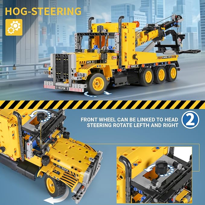 Mould King 17011 Heavy-Duty Tow Truck Building Toy Set, Technology MOC Road Trailers Building Gift Toys for Age 14+/Adult (1,250 Pieces)
