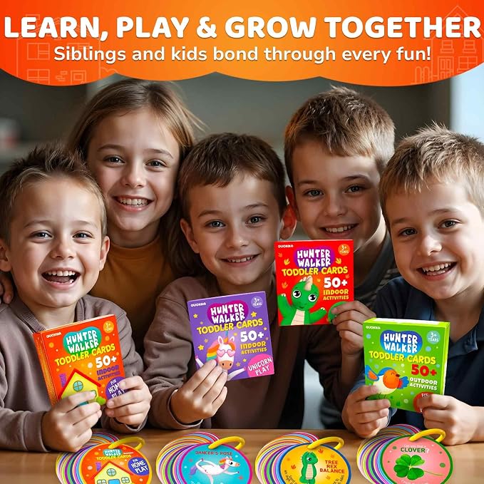QUOKKA Scavenger Hunt Game for Toddlers 3-5 – 50 Toddler Activities Indoor Cards Game Set - Fun Educational Play for Preschool Boys and Girls and Early Development