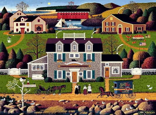 Buffalo Games Charles Wysocki Moonmeadow Cove 1000 Piece Jigsaw Puzzle - 26.75 x 19.75 in, Poster Included - Adult Jigsaw Puzzles - High-Resolution Artwork - Relaxing Family Time