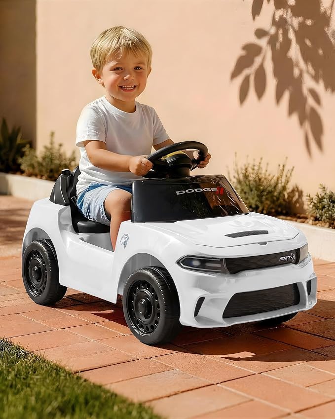 Licensed Dodge Electric Ride on Car for Toddlers Aged 1-3 w/Music & Horn