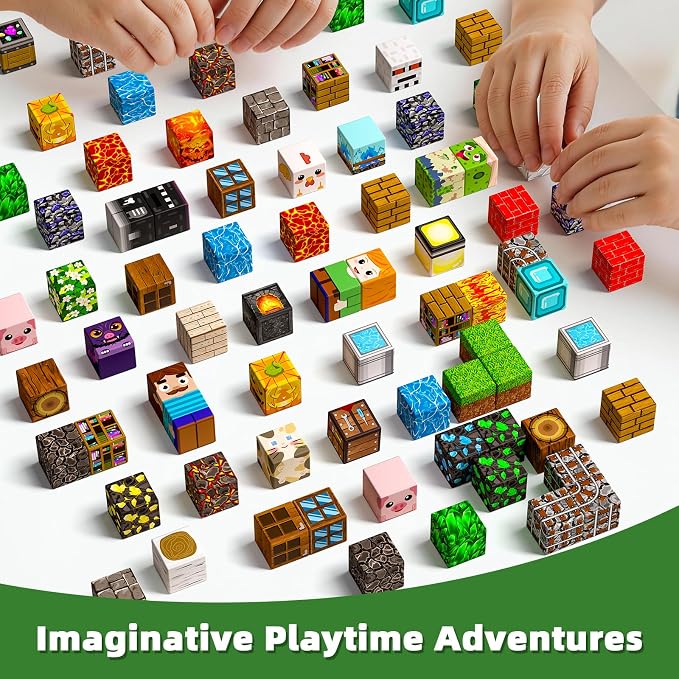 300PCS Magnetic Blocks, Magnetic Building Cube Set for Kids Ages 3+, Constructions STEM Stacking Tiles Toy Building Birthday Gifts for Boys Girls
