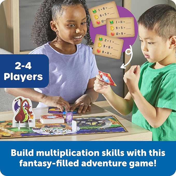 Learning Resources Wizards of Mathland - Multiplication Math Games for Kids, 2nd - 3rd Grade Classroom Board Game, Fun Educational Homeschool Games for Elementary Kids, Math Learning Board Game