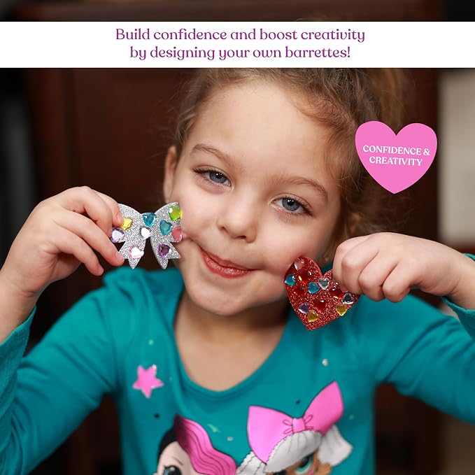 FROG SAC Hair Clip Craft Kit for Kids - Arts and Crafts for Girls, Little Girl Barrette Art for Toddlers, DIY Fashion Accessories Toys for 4 Year Old to 6 Years Old Children (Barrette)