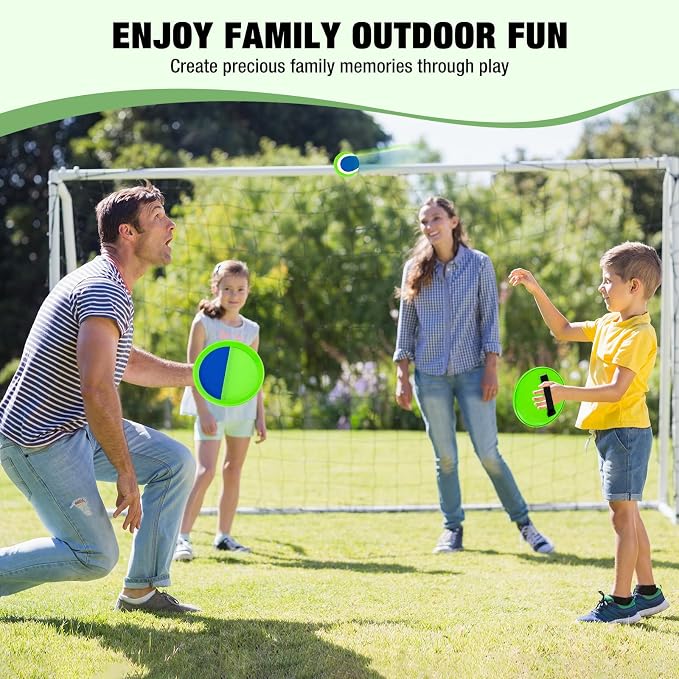 Sticky Toss and Catch Ball Game Set - Kids & Toddlers Outdoor Indoor Activity Toys for Boys Girls 3 4 5 6 7 8-12 Year Old - Great Games for Beach Pool Yard - Birthday Gifts Easter Basket Stuffers