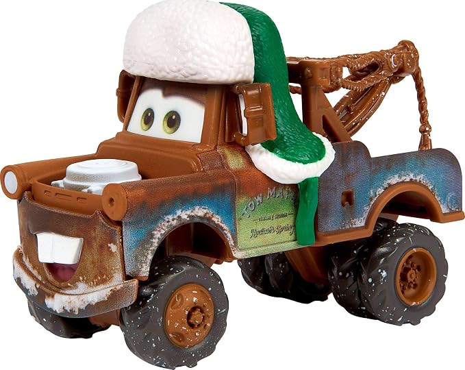 Mattel Disney and Pixar Cars Toy Multipack, Set of 5 Winter-Themed Vehicles Including a Holiday Hotshot Lightning McQueen & 2 Plastic Accessories (Amazon Exclusive)
