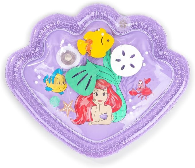 Bright Starts Disney Princess Ariel Water Mat, The Little Mermaid Sea Treasures, Purple, Baby Girl Newborn +