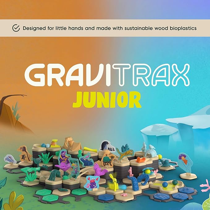 Ravensburger GraviTrax Junior Starter Set XXL - My Planet - Fun and Educational Preschool Marble Run Building Experience - STEM-Friendly, Interactive Learning, MESH Accredited - Kids Age 3 and Older