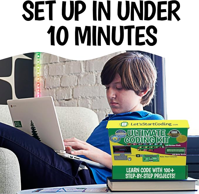 Ultimate Coding Kit for Kids 8-12+. Coding Game for Tweens with 100+ Free Code & STEM Projects. Girls & Boys Learn STEM Hands-On with C++ Programming. Makes a Great Gift for Techy Teens.