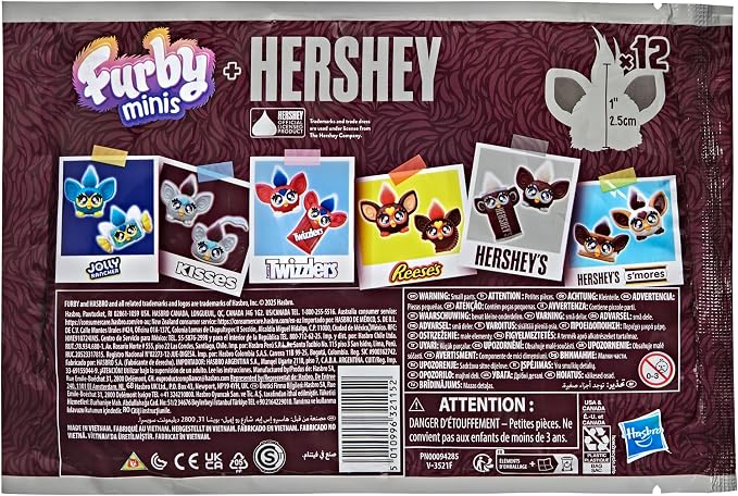 Furby Minis 12 Pack of The Hershey Company Figures, Tiny Collectible 1-Inch Candy Toys, Halloween Handouts for Kids, Easter Basket Stuffers, Ages 6+ (Amazon Exclusive)