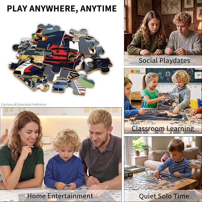 100 Pieces Puzzles for Kids Ages 4-8, Racing Educational Kids 100 Piece Puzzle, Children Jigsaw Puzzles Kids Puzzles, Educational Learning Puzzle Toys for Girls and Boys