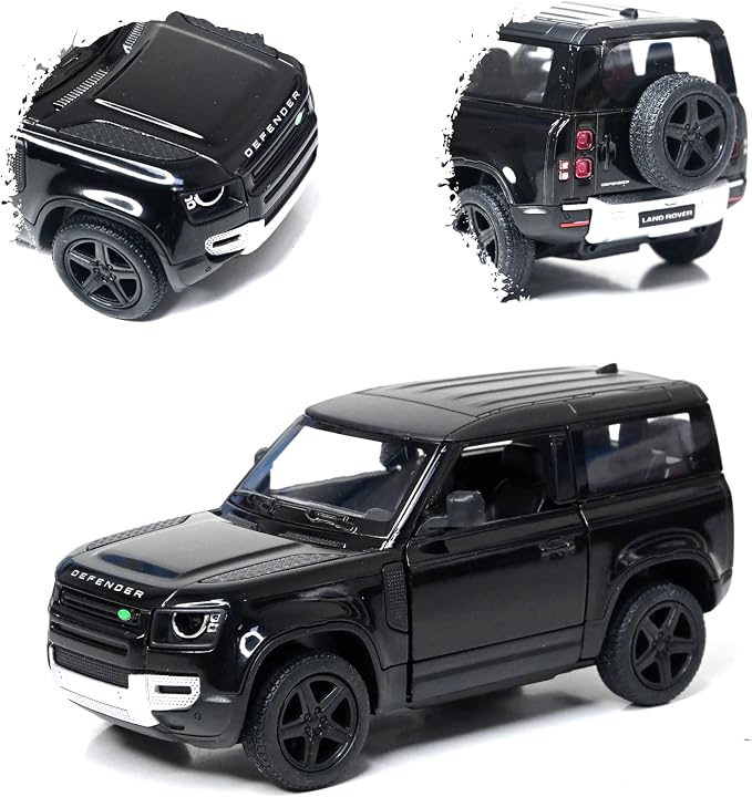 KiNSMART - Land Rover Defender 90 1:36 Scale 5" Die Cast Metal Model Toy SUV (Jet Black)